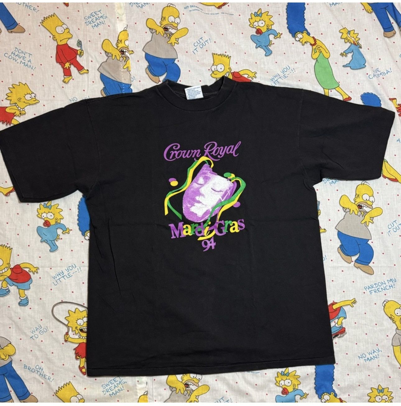Vintage Vintage 1994 Crown Royal Mardi Gras Shirt Single Stitch XL Size US XL / EU 56 / 4 - 2 Thumbnail