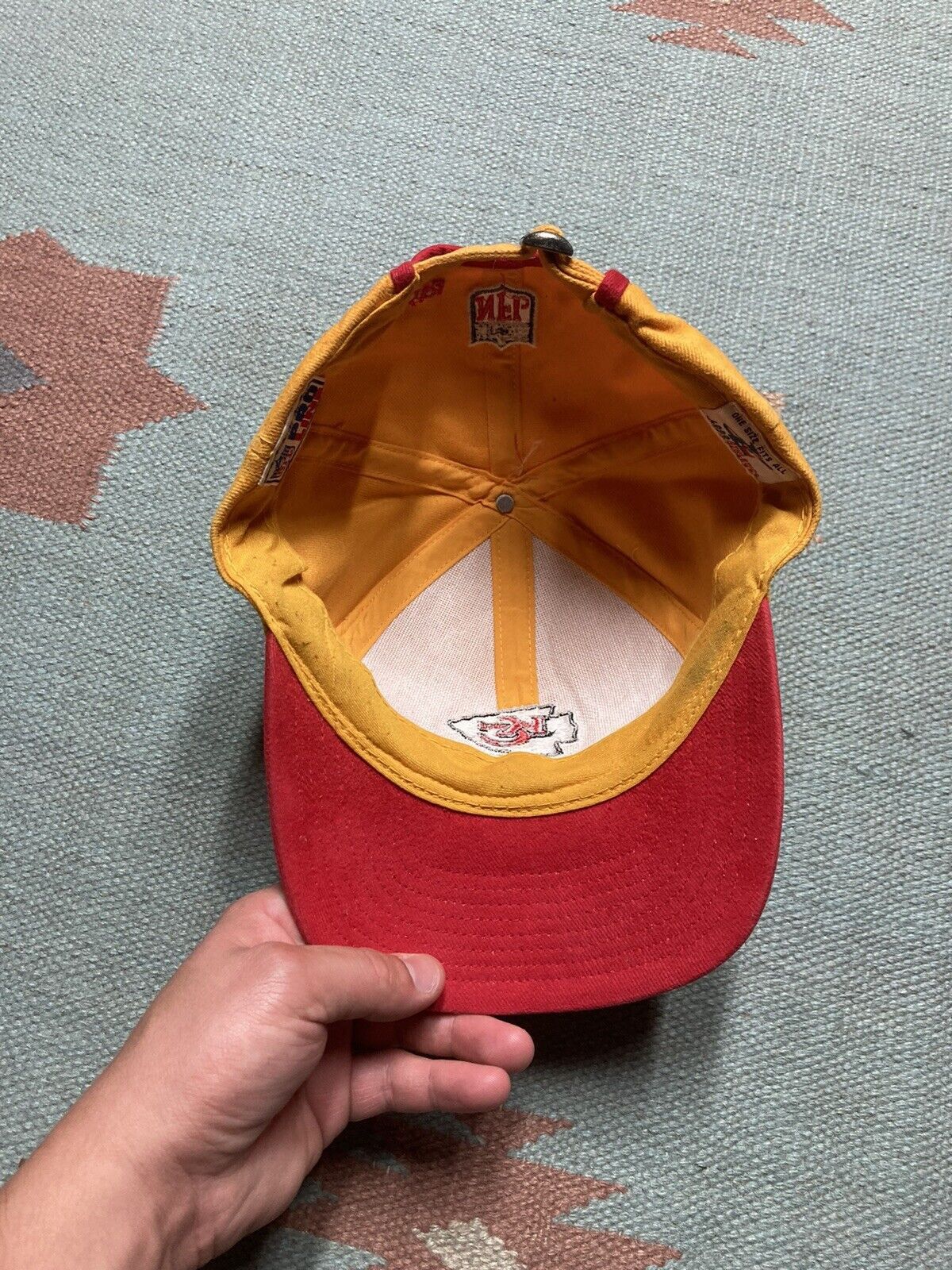 NFL × Vintage VTG strapback hat Kansas City chiefs logo athletic pro line Size ONE SIZE - 7 Thumbnail