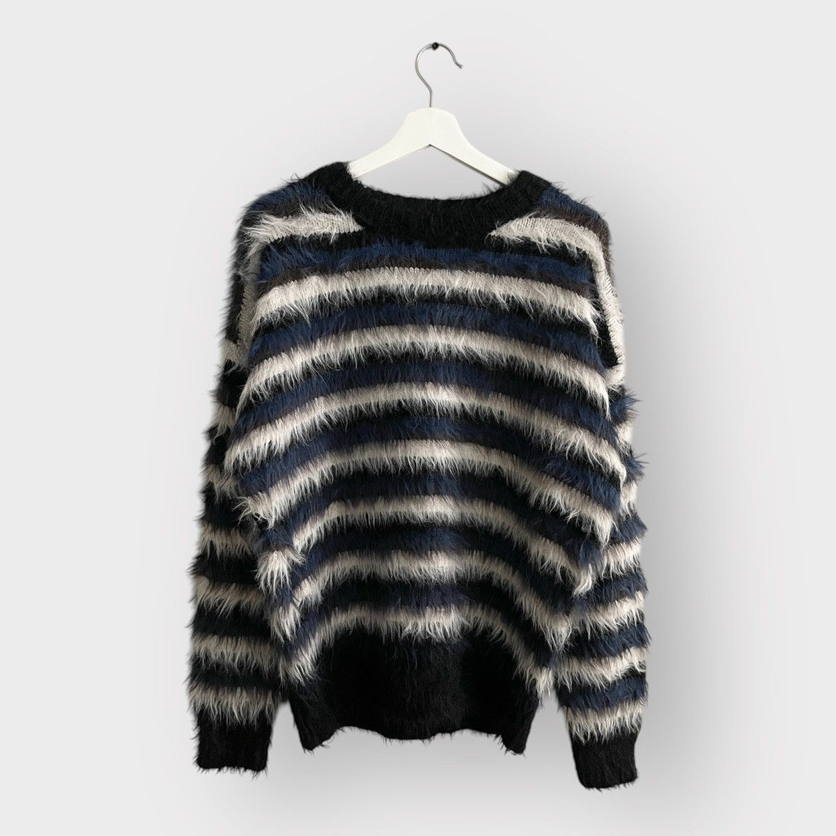 Japanese Brand STEAL! Japan Stripe Mohair Sweater Size US L / EU 52-54 / 3 - 1 Thumbnail