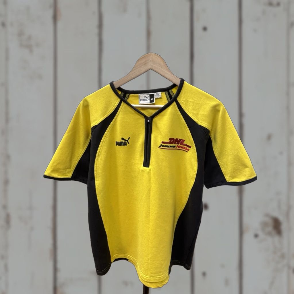 Puma VINTAGE 90s Jordan Honda F1 Team Puma DHL Deutsche Post Polo T-Shirt Mens M Yellow Puma DHL Deutsche Post 90s Shoes? Size US M / EU 48-50 / 2 - 1 Thumbnail