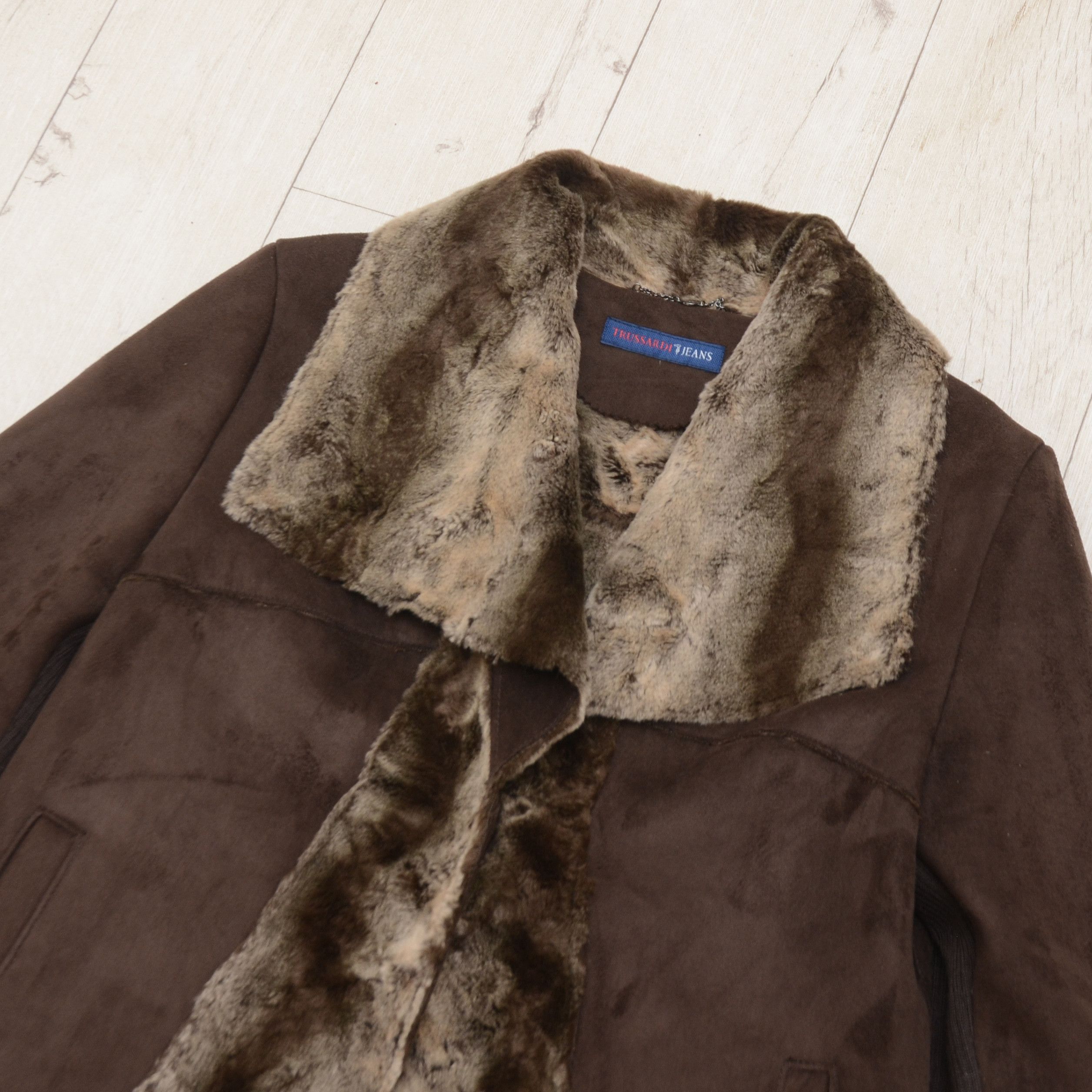 Trussardi Trussardi Jeans Y2K Faux Fur Suede Jacket Coat Winter Chic Size M / US 6-8 / IT 42-44 - 3 Thumbnail