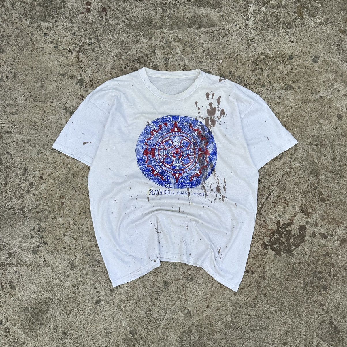 Designer × Vintage Vintage T-shirts Playa Del Carmen,Mexico Trashed Y2K 00s USA Size US XL / EU 56 / 4 - 1 Thumbnail