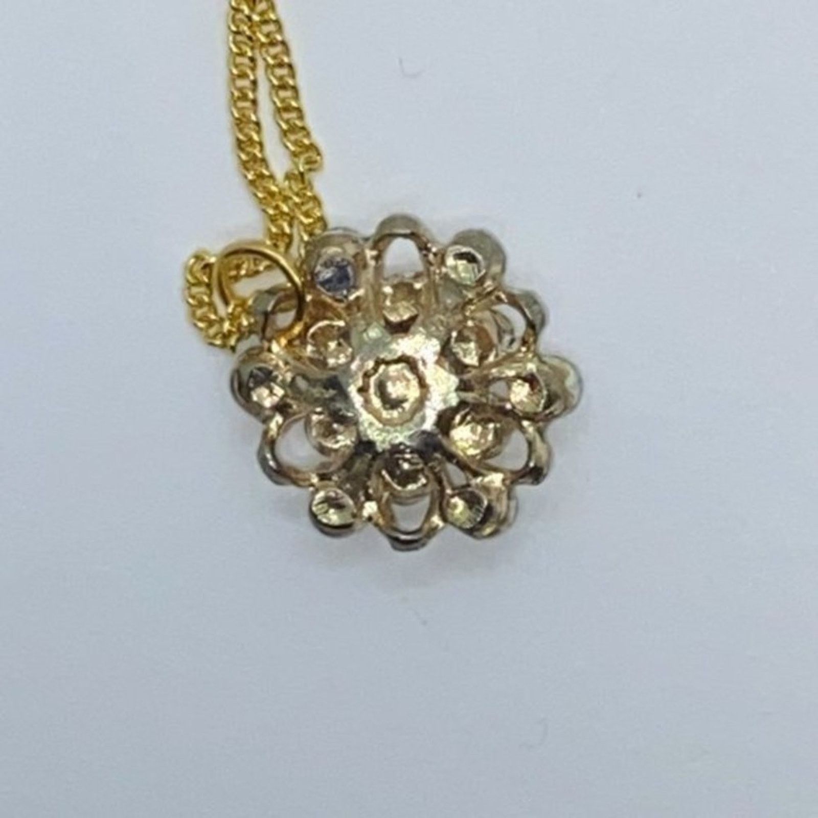 Handmade Gold-Tone Turquoise Green Rhinestone Necklace Size ONE SIZE - 10 Thumbnail