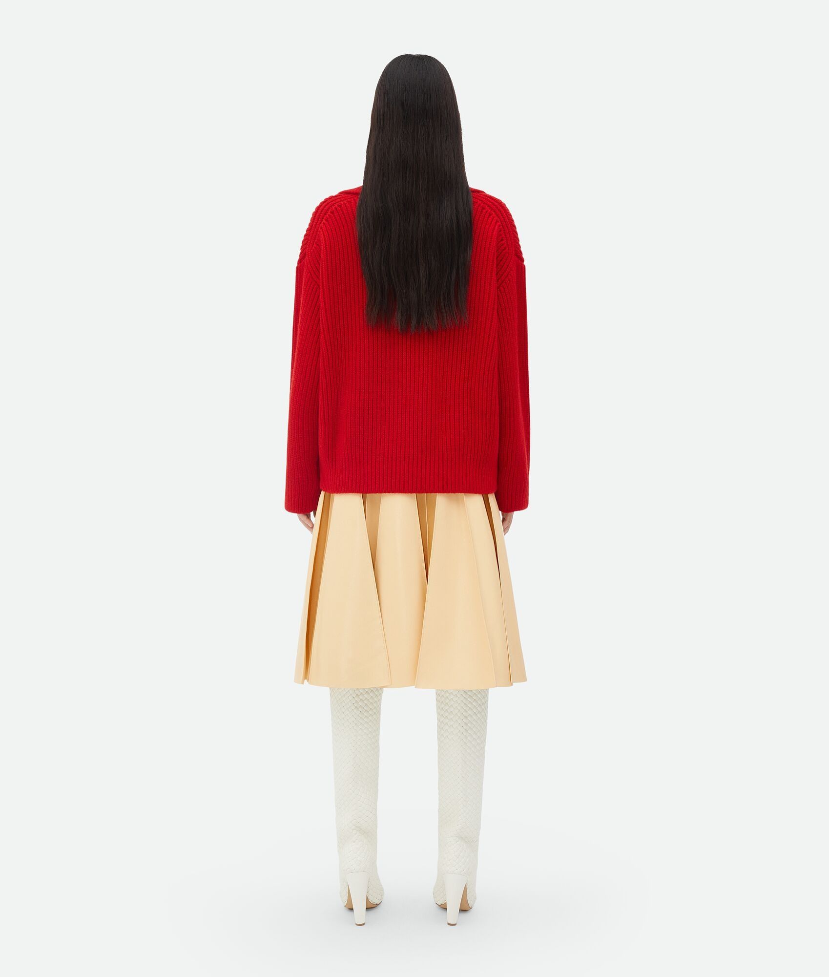 Bottega Veneta o1w1db10825 Heavy Wool And Cashmere Sweater in Red Size S / US 4 / IT 40 - 3 Thumbnail