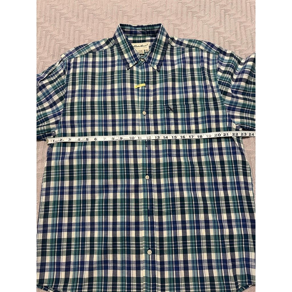 Eddie Bauer Eddie Bauer blue plaid short sleeve button down size M Size US M / EU 48-50 / 2 - 6 Thumbnail