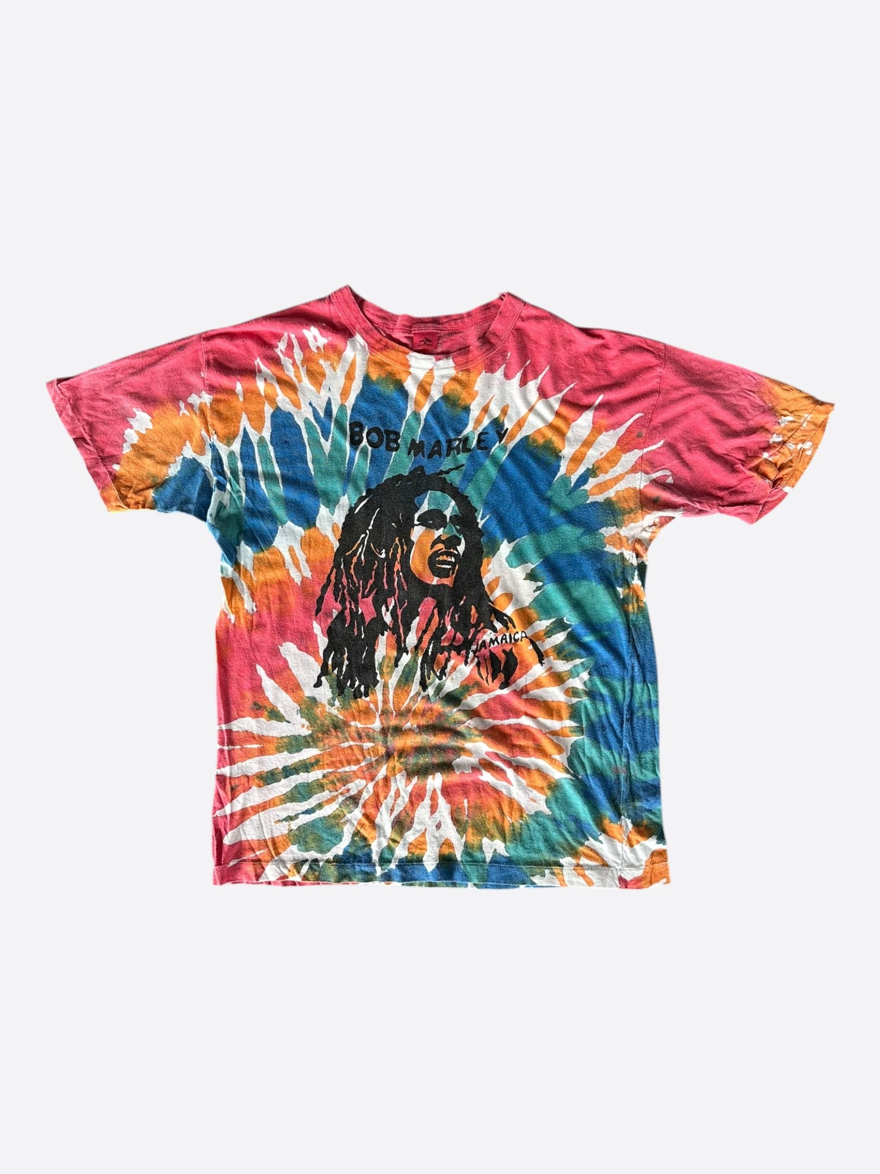 Vintage Vintage Tie-Dye Bob Marley Jamaica T-Shirt Size US L / EU 52-54 / 3 - 1 Thumbnail