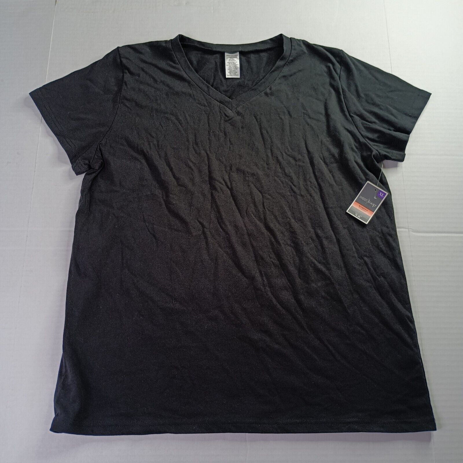 Other West Loop T-Shirt Womens XL XLarge Black V-Neck Short Sleeve Size XL / US 12-14 / IT 48-50 - 1 Thumbnail