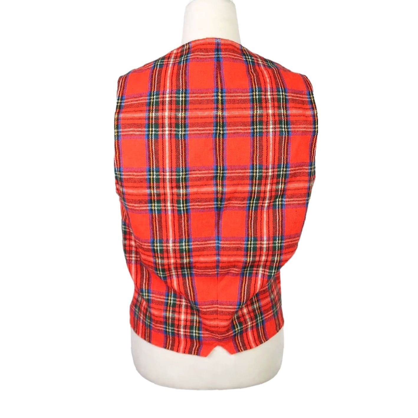 Vintage VINTAGE Vest Womens M Plaid Wool 70s Red Blue Button Front Fall Winter 80s Womens M Size M / US 6-8 / IT 42-44 - 4 Thumbnail