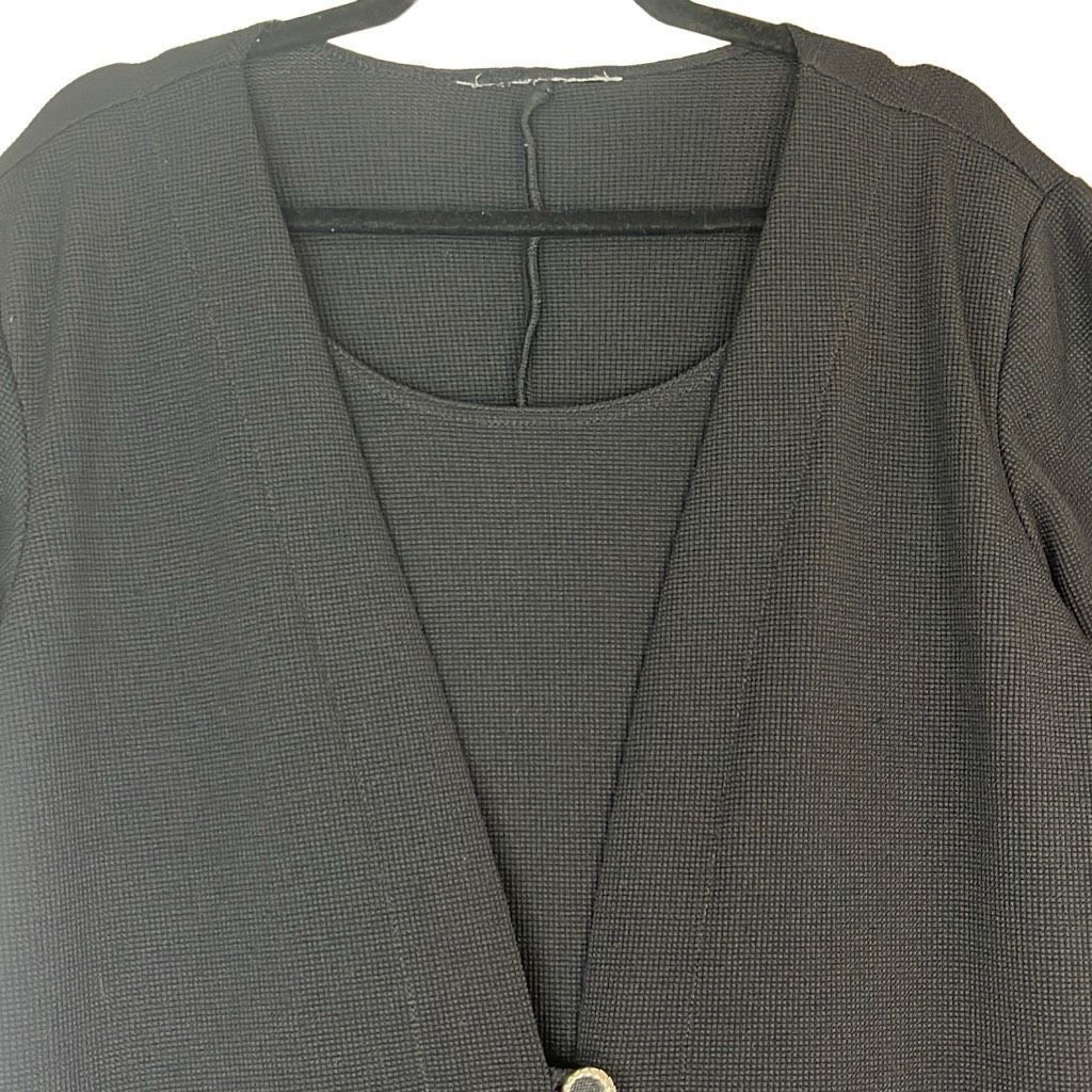 Other Womens Size Large Mini Dress Black Textured Short Sleeve One Size L / US 10 / IT 46 - 3 Thumbnail