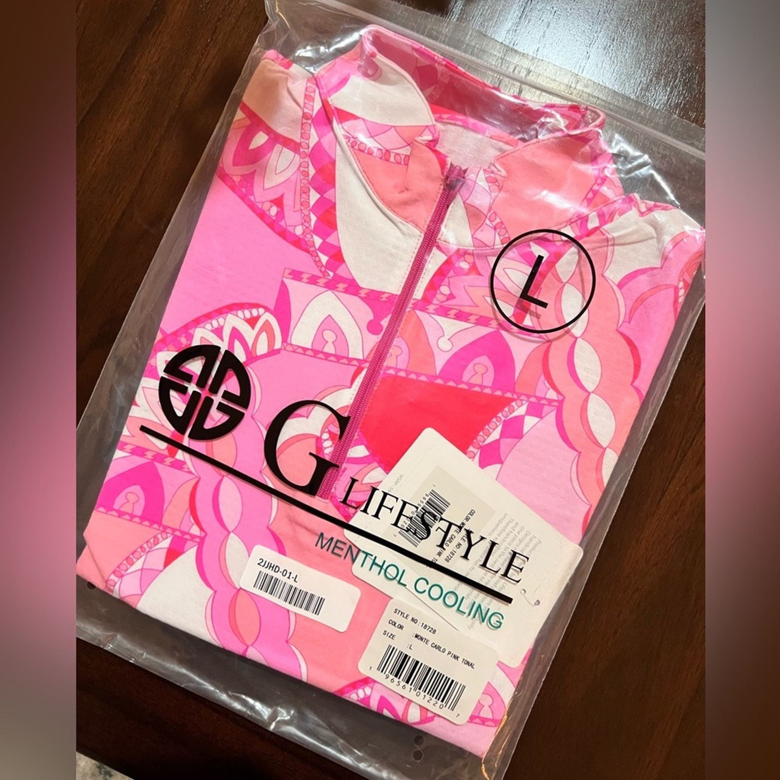 Other G LIFESTYLE GOLF BY GOTTEX Printed Zip Mock Neck Shirt Size L / US 10 / IT 46 - 4 Thumbnail