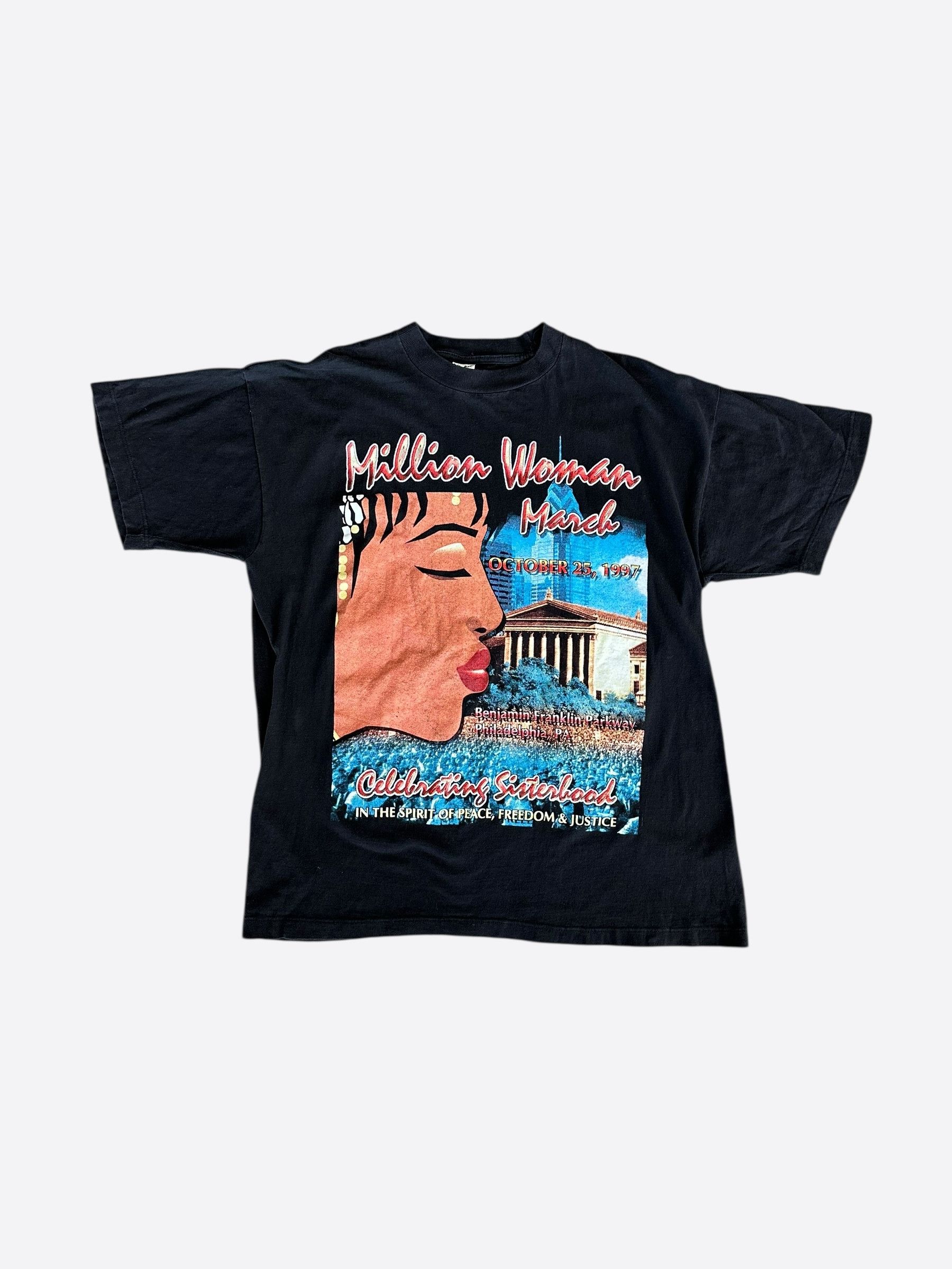 Vintage Vintage Black Million Woman March Graphic T-Shirt Size US L / EU 52-54 / 3 - 1 Thumbnail