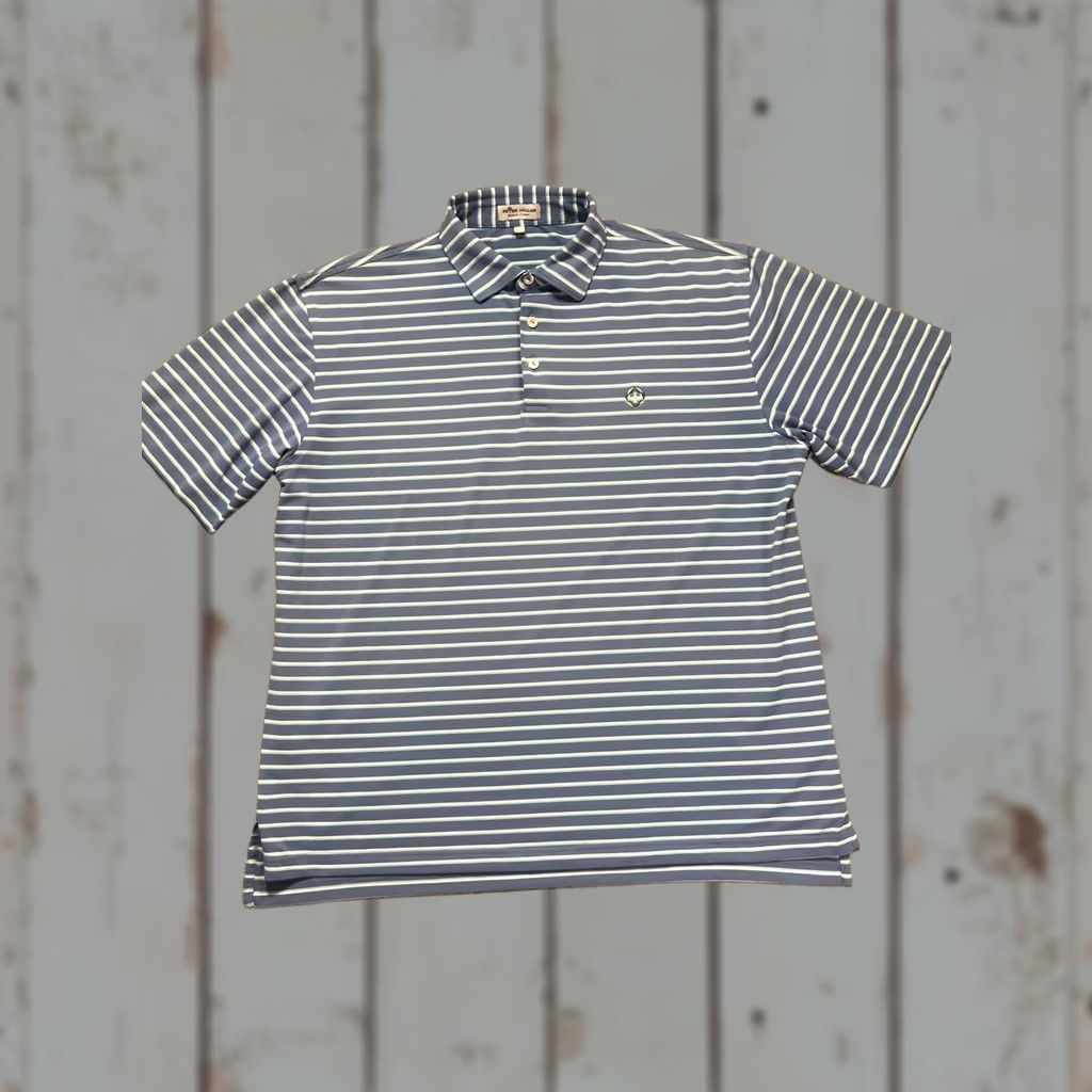 Peter Millar Peter Millar Summer Comfort Polo Shirt Mens L Blue Stripe Performance Golf Shirt Size US L / EU 52-54 / 3 - 1 Thumbnail