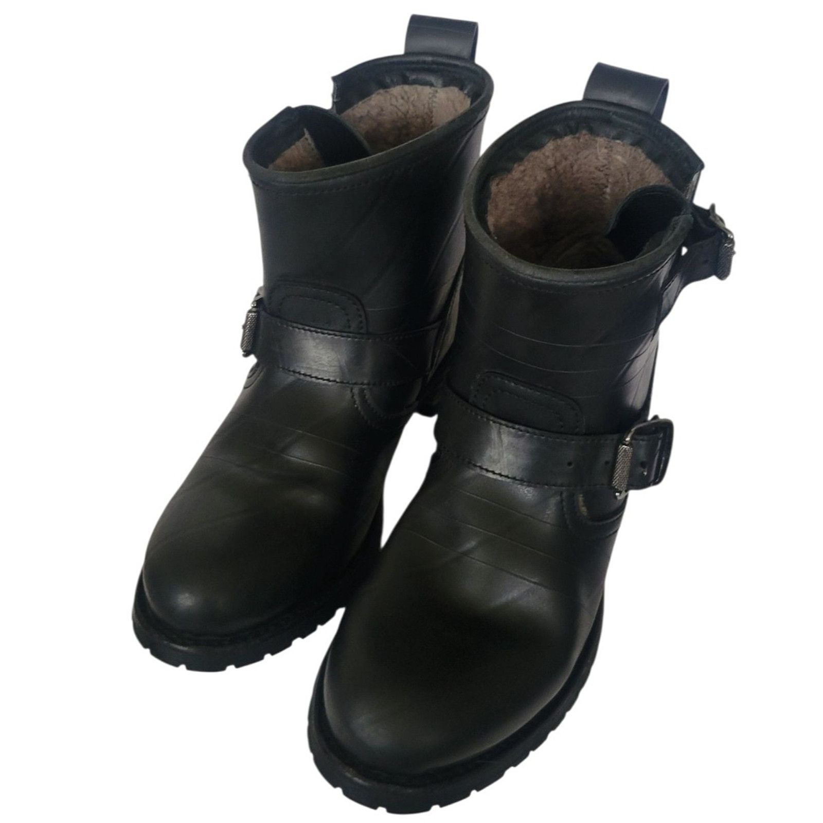 Frye FRYE Rain Women Boots SHEARLING FUR Lined Rubber Size US 9 M Size US 9 / IT 39 - 3 Thumbnail