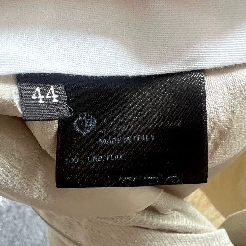Loro Piana LORO PIANA Ladies Khaki Linen Straight Leg Trousers Size 28" / US 6 / IT 42 - 6 Thumbnail