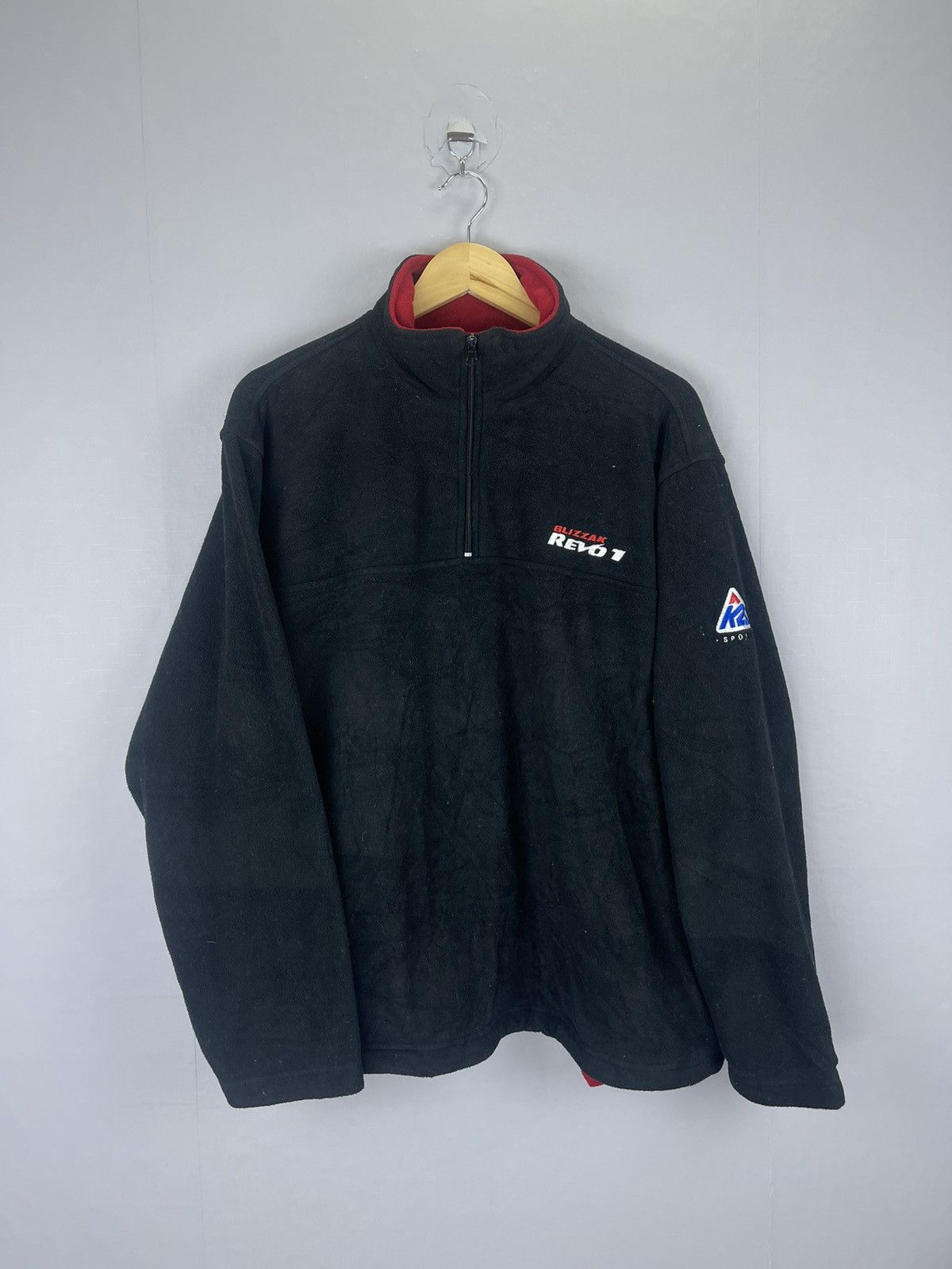 image of Racing x Vintage Bridgestone Blizzak Revo 1 Anorak Fleece Jacket in Black, Men's (Size Large)