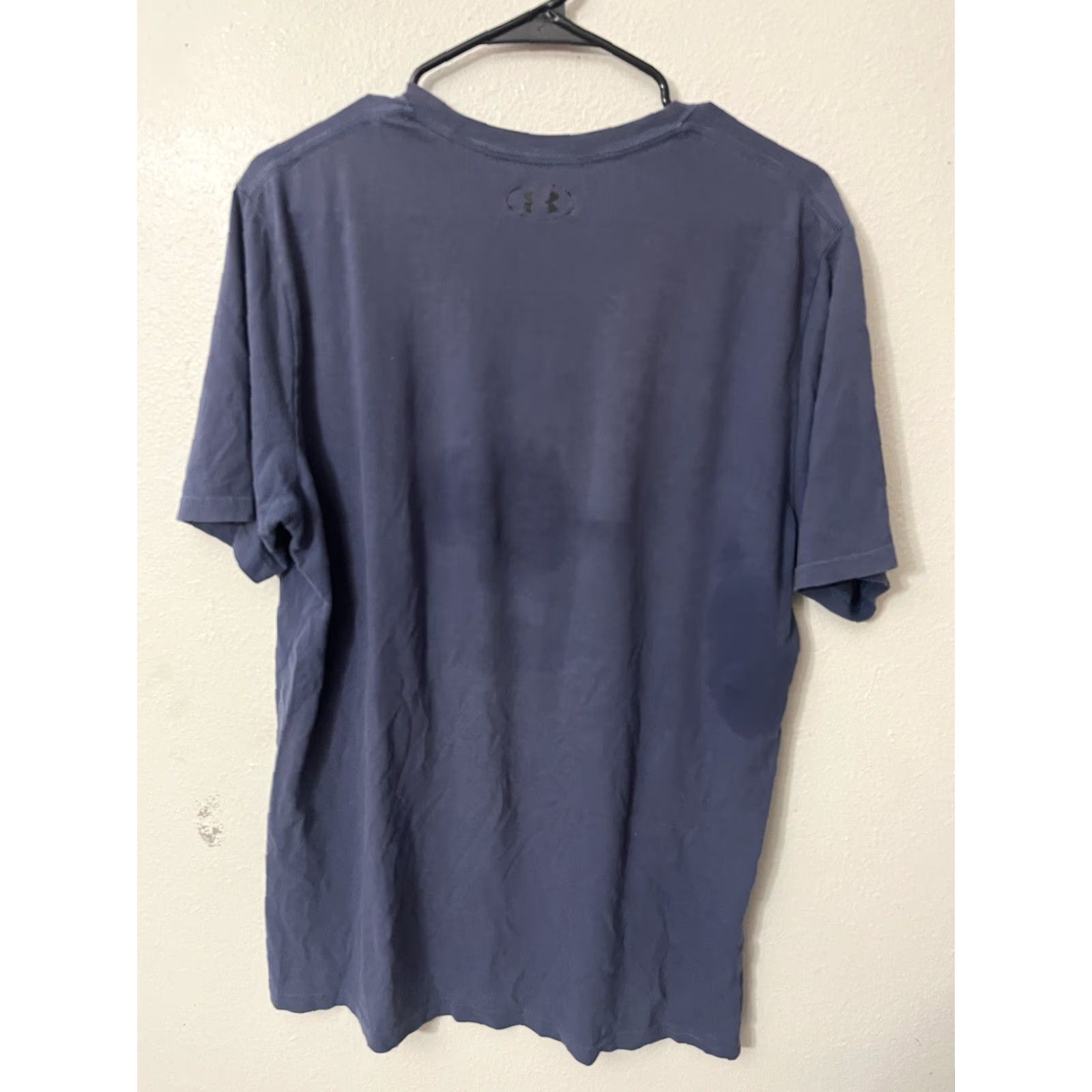 Under Armour Under Armour Shirt Men XL Blue Crew Neck Short Sleeve Logo Graphic Cotton Sports Modern Mens Size US XL / EU 56 / 4 - 3 Thumbnail