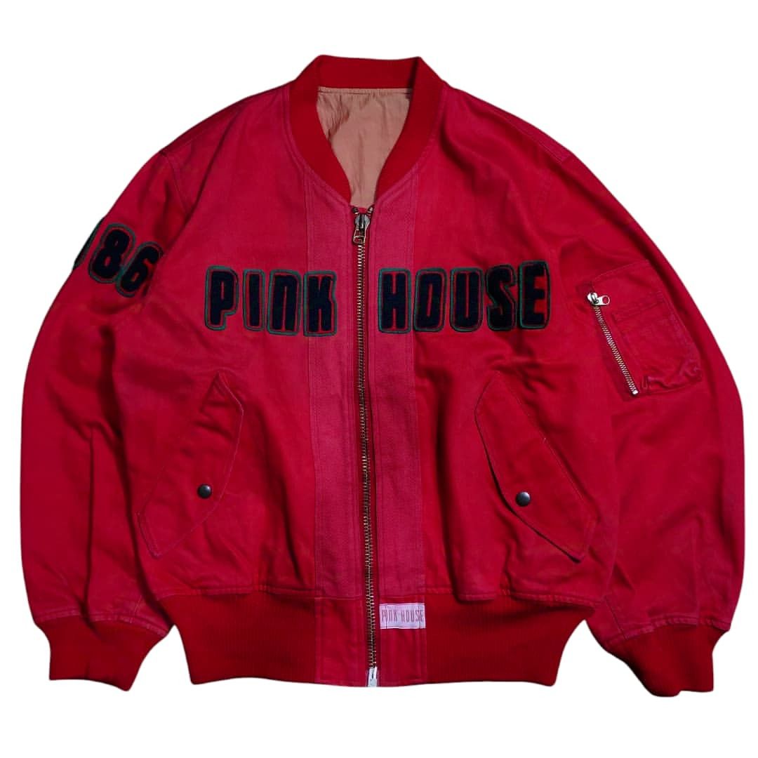 Pink House Vintage pink house red bomber Size US L / EU 52-54 / 3 - 2 Thumbnail