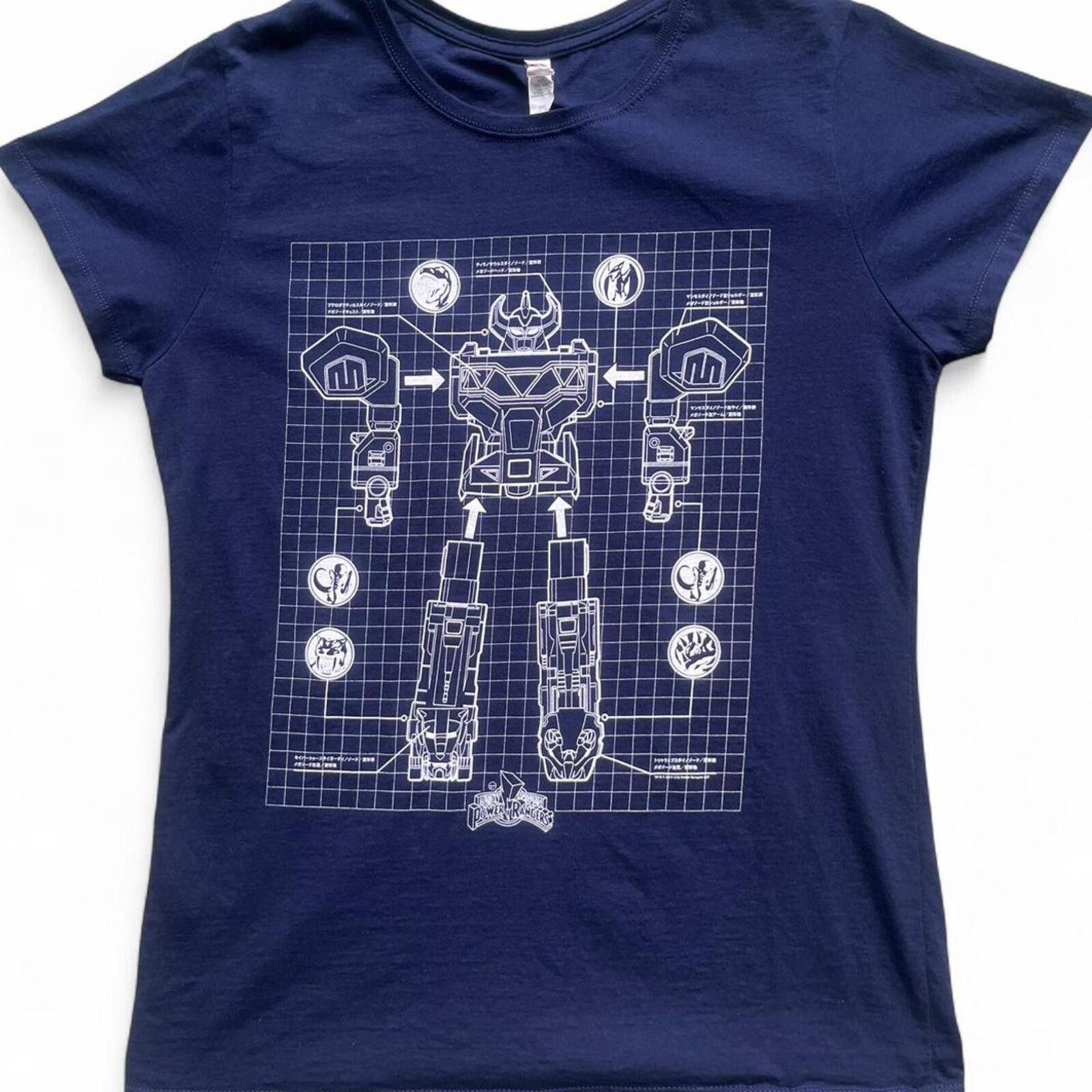 Other Women’s Power Rangers Megazord Schematic Graphic T-Shirt 2XL Size L / US 10 / IT 46 - 1 Thumbnail