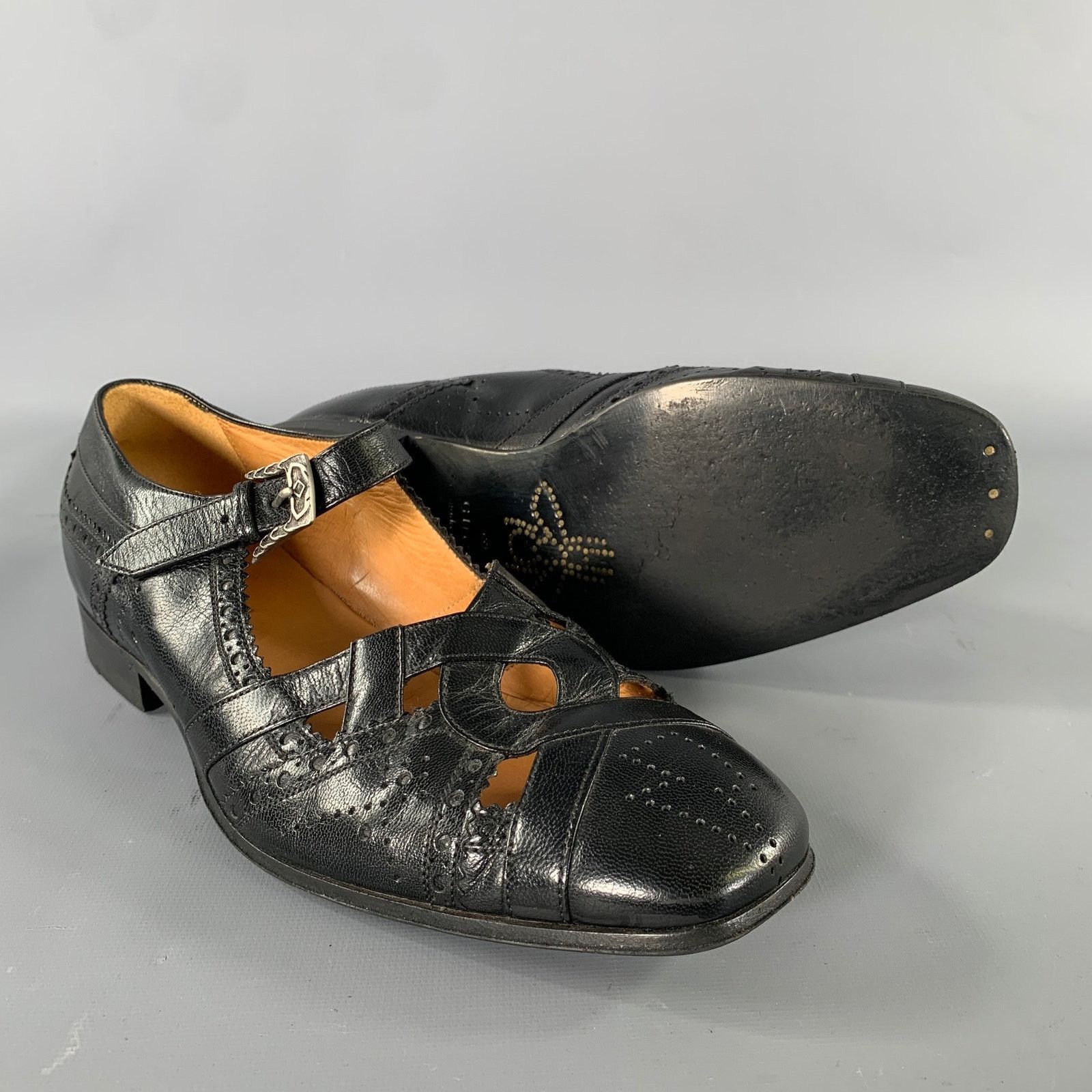 Gucci GUCCI Size 9 Black Thesis Queercore Leather Loafer Sandals Size US 9 / EU 42 - 5 Thumbnail
