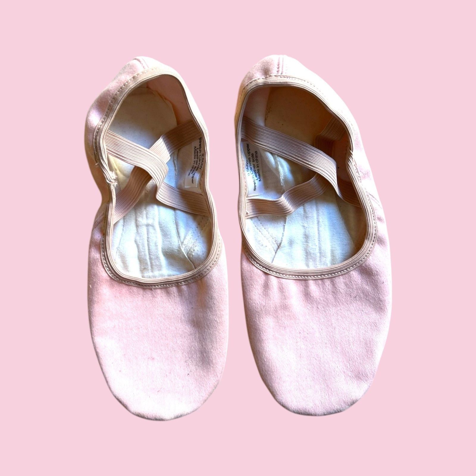 Other Pink Stretch Canvas Ballet Shoes 9.5MW With Leather Sole For Size US 9.5 / IT 39.5 - 2 Thumbnail