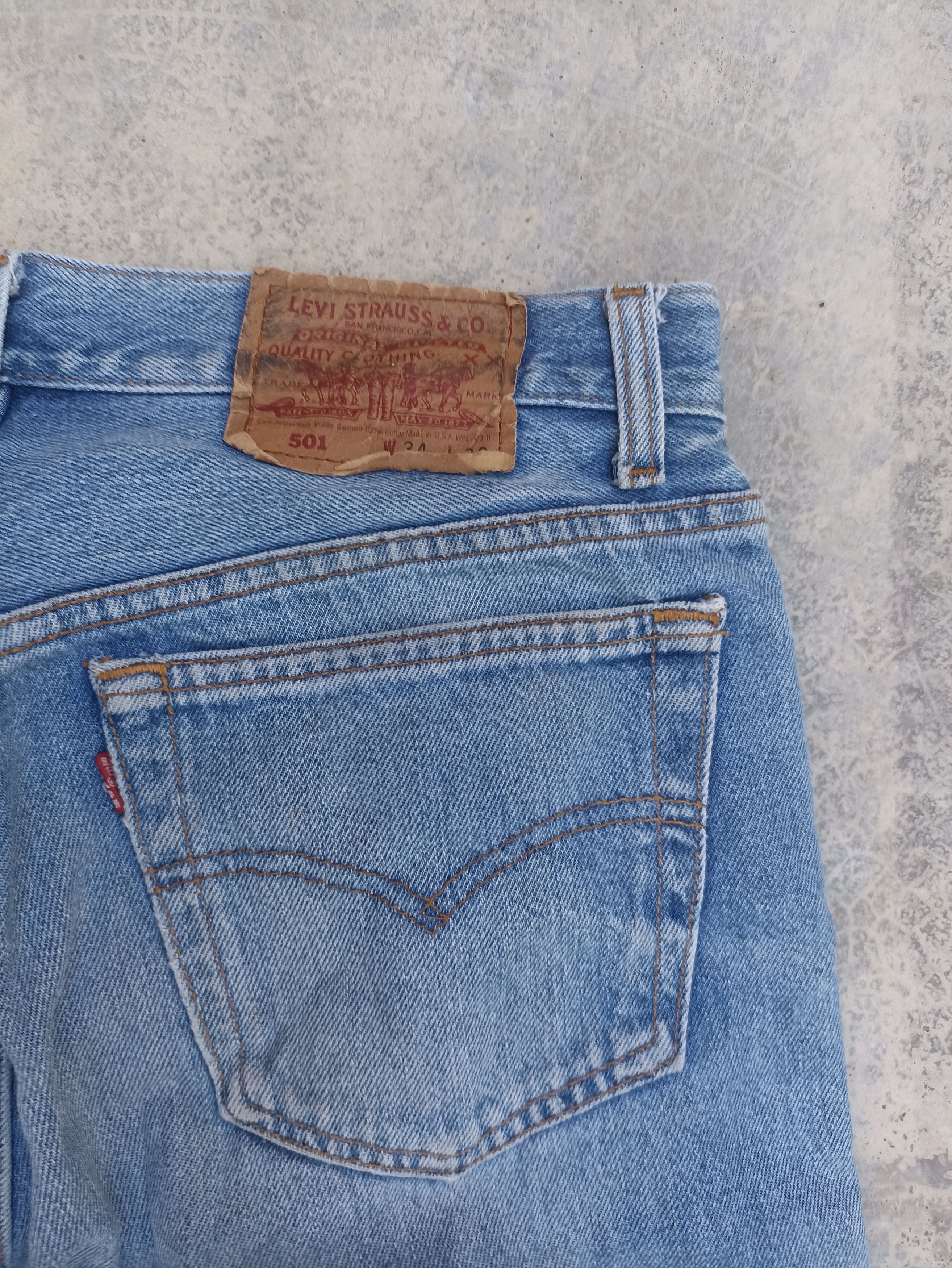Levi's 🔥 Vtg 90s Vintage Levis 501 jeans Usa faded distressed Size US 30 / EU 46 - 9 Thumbnail