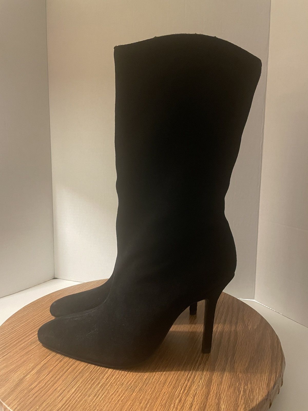 Zara Cowboy Split Leather Suede Heeled Boots NWT