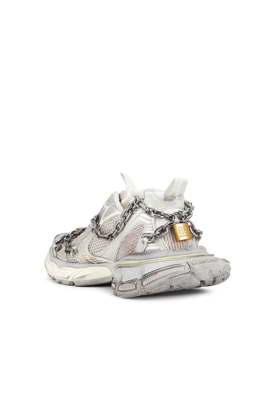 Balenciaga o1w1db10226 3XL Chain Sneakers In Eggshell Size US 12 / EU 45 - 3 Thumbnail
