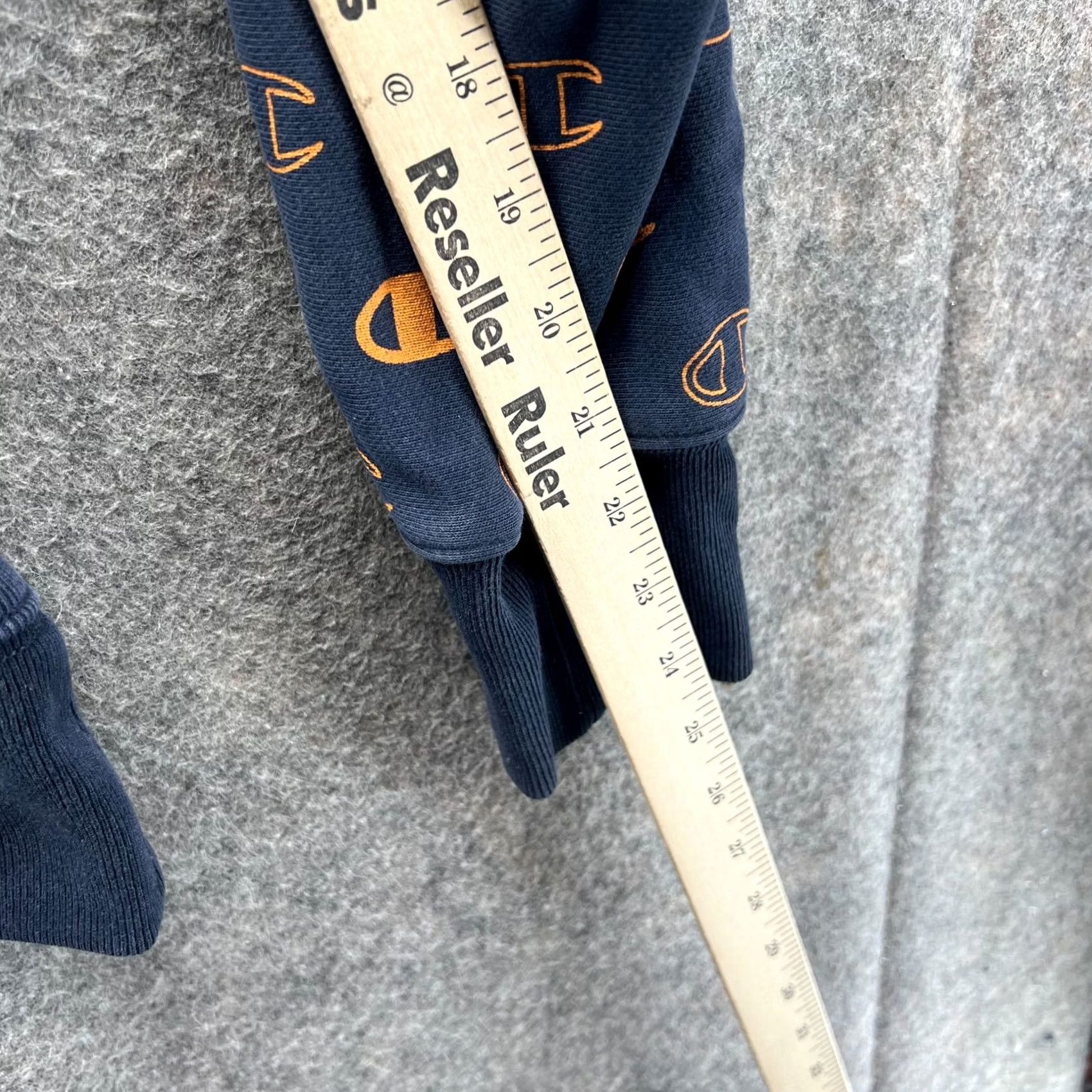 Champion VINTAGE Champion Sweater Womens 2X Blue Orange Reverse Weave Hoodie Pullover AOP Vtg Size XXL / US 16-18 / IT 52-54 - 4 Thumbnail