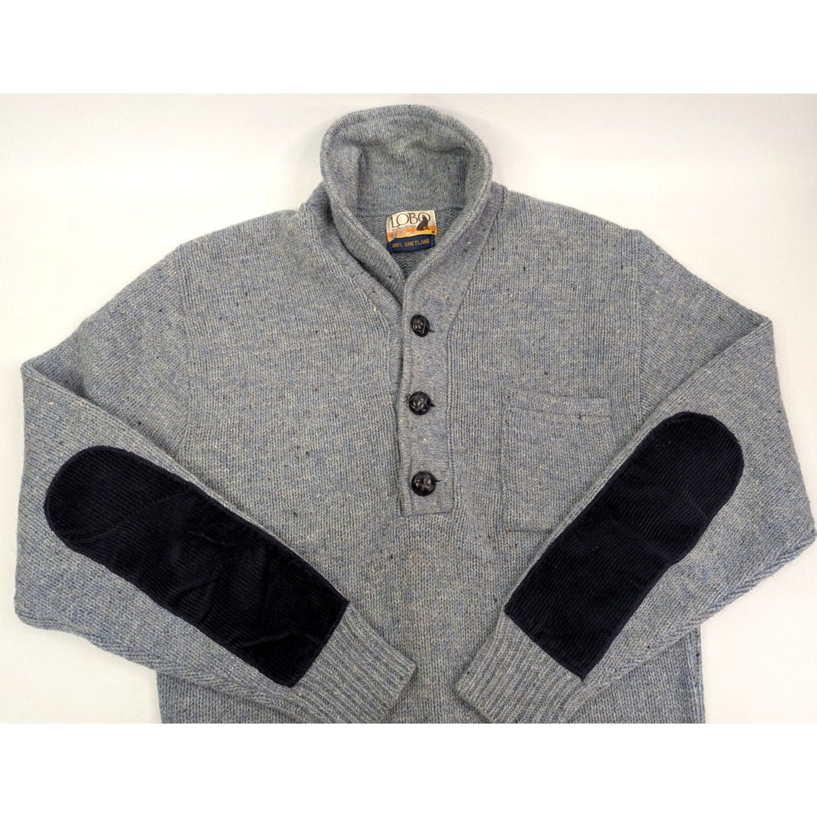 Pendleton Vtg Lobo Pendleton Virgin Shetland Wool Shawl Collar Sweater Size XL Union Made レディース Wool 100% Pullover Blue Grey Size XL / US 12-14 / IT 48-50 - 2 Thumbnail