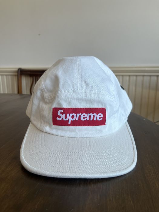 White supreme hat red box logo sales