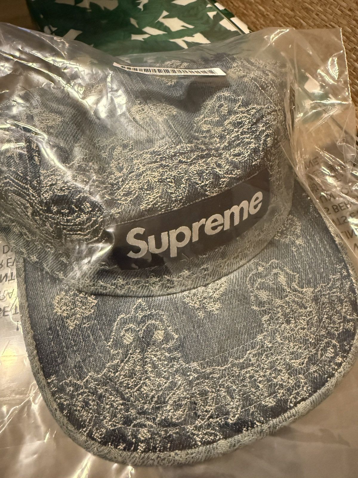 Supreme Supreme Bandana Jacquard Denim Camp Cap Blue | Grailed