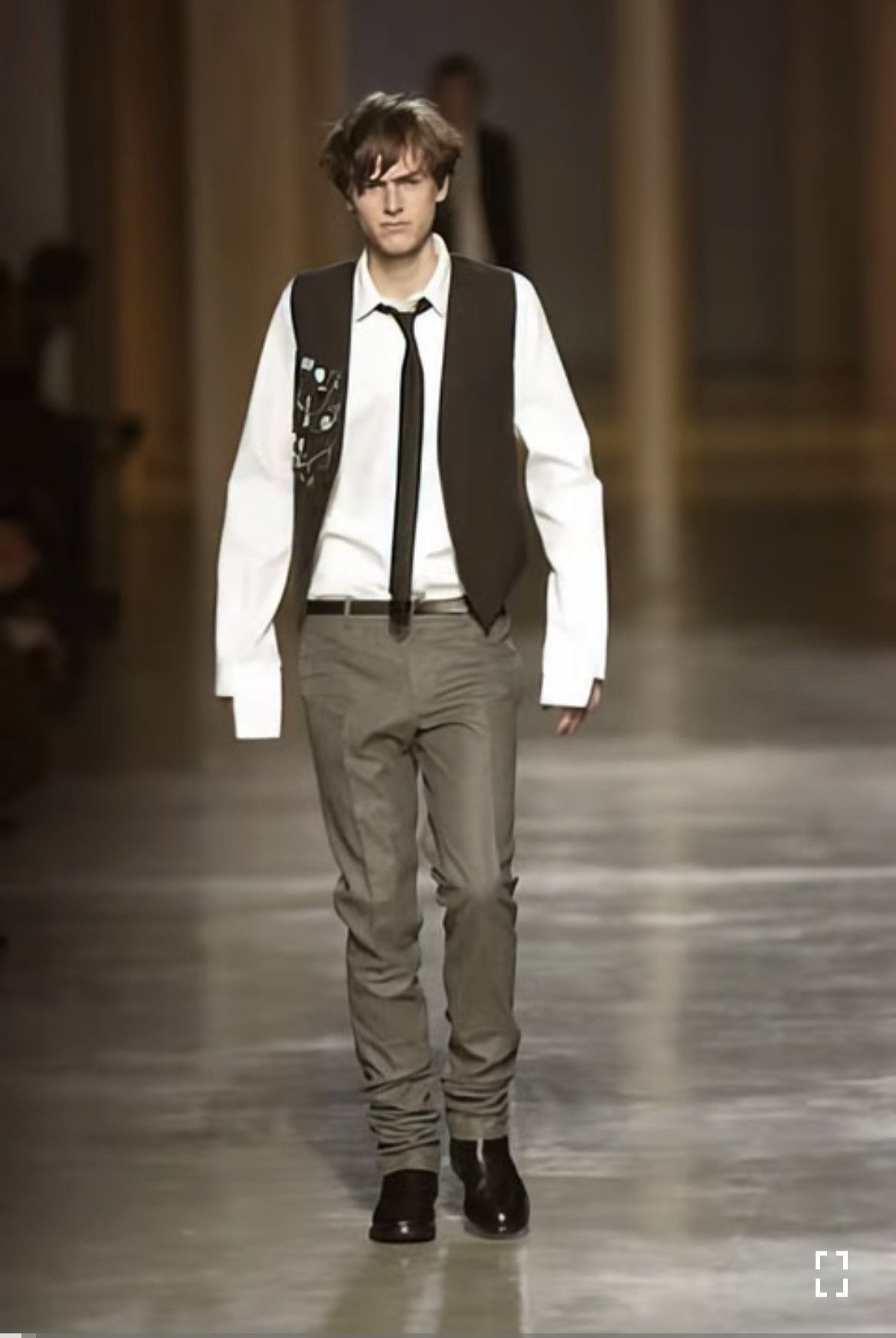 Dior × Hedi Slimane Dior x Hedi Slimane F/W 2002 “Reflexion” Stack Wool Trouser Size US 28 / EU 44 - 2 Thumbnail