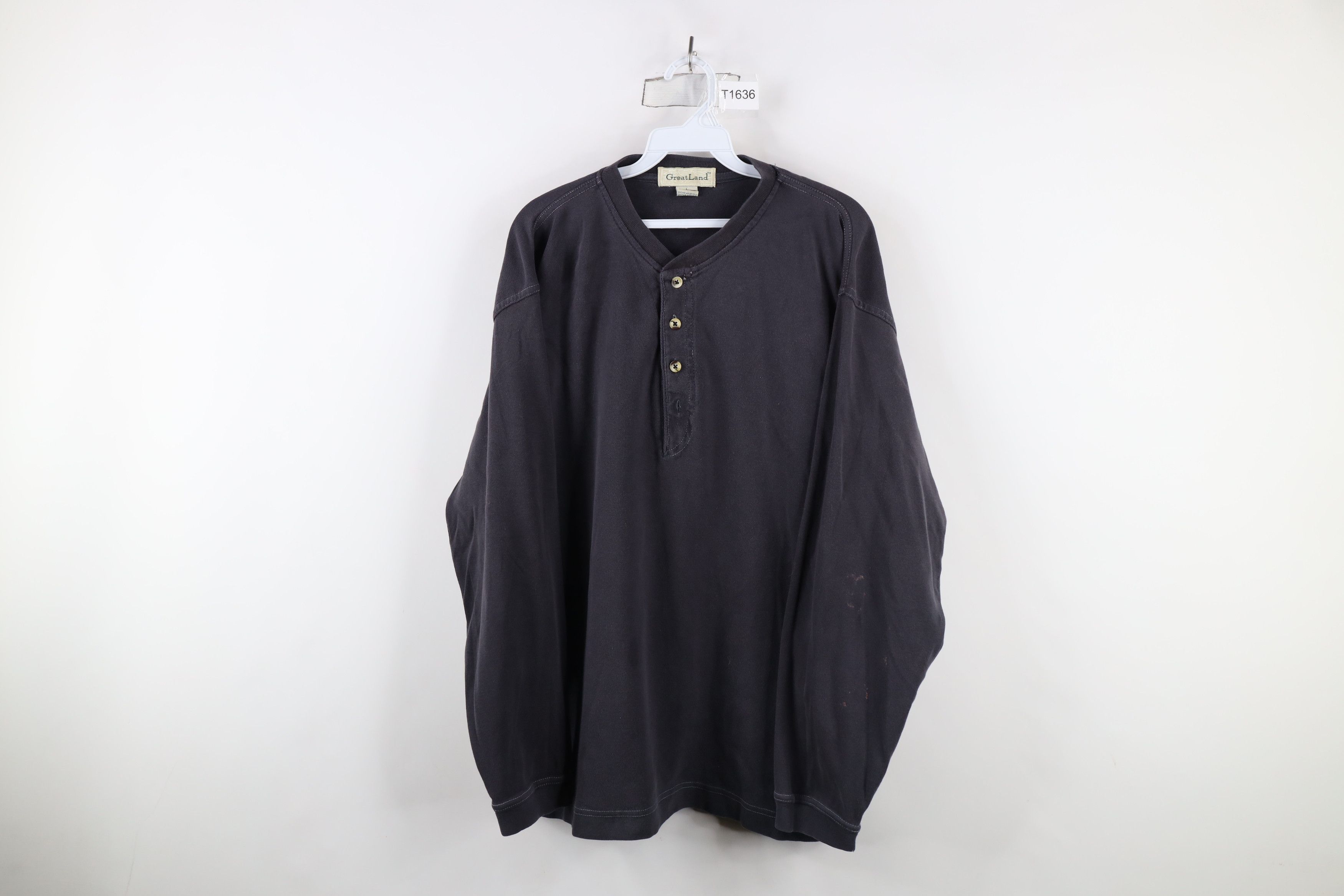Vintage Vintage 90s Streetwear Blank Heavyweight Long Sleeve T-Shirt Size US L / EU 52-54 / 3 - 1 Thumbnail