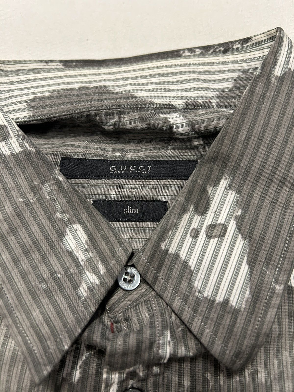 Gucci SS2013 Paint Splatter Striped Shirt Size US L / EU 52-54 / 3 - 9 Thumbnail