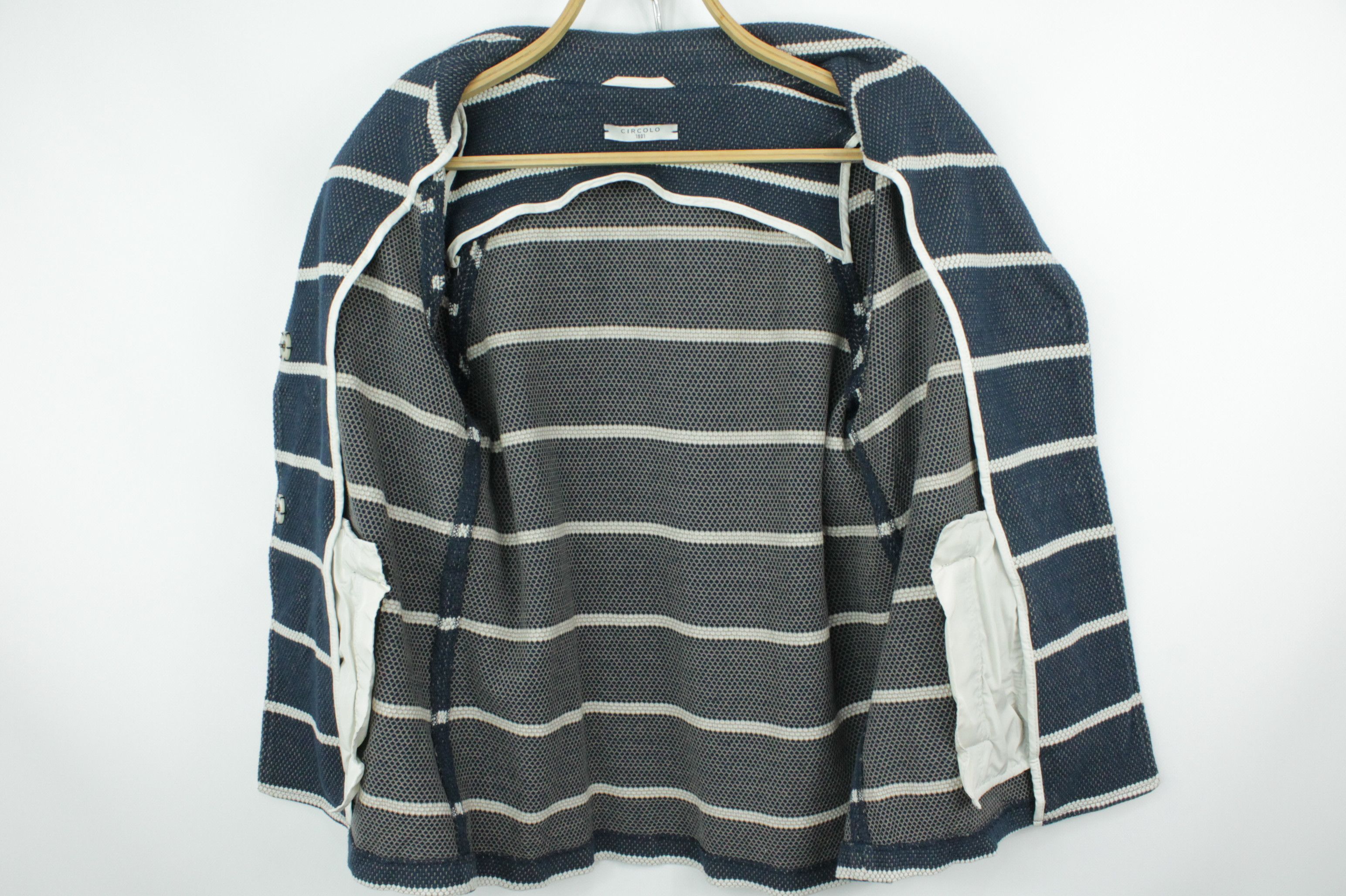 Circolo 1901 Circolo 1901 Blue-White Striped Cotton Blazer Jacket Women's Size M / US 6-8 / IT 42-44 - 8 Thumbnail