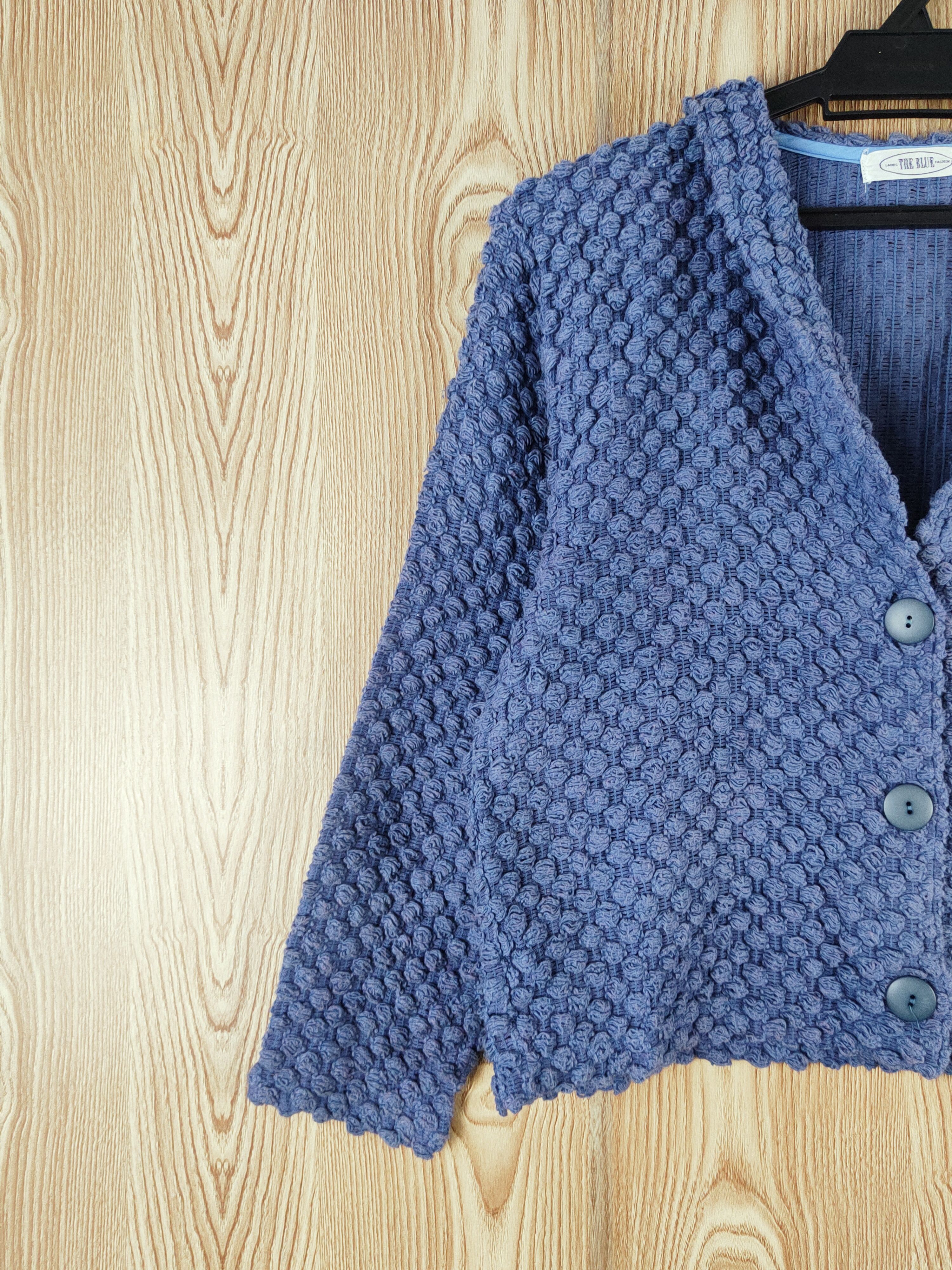 Japanese Brand Vintage - The Blue Blue Knitwear Cardigan Crop Tops Size M / US 6-8 / IT 42-44 - 3 Thumbnail