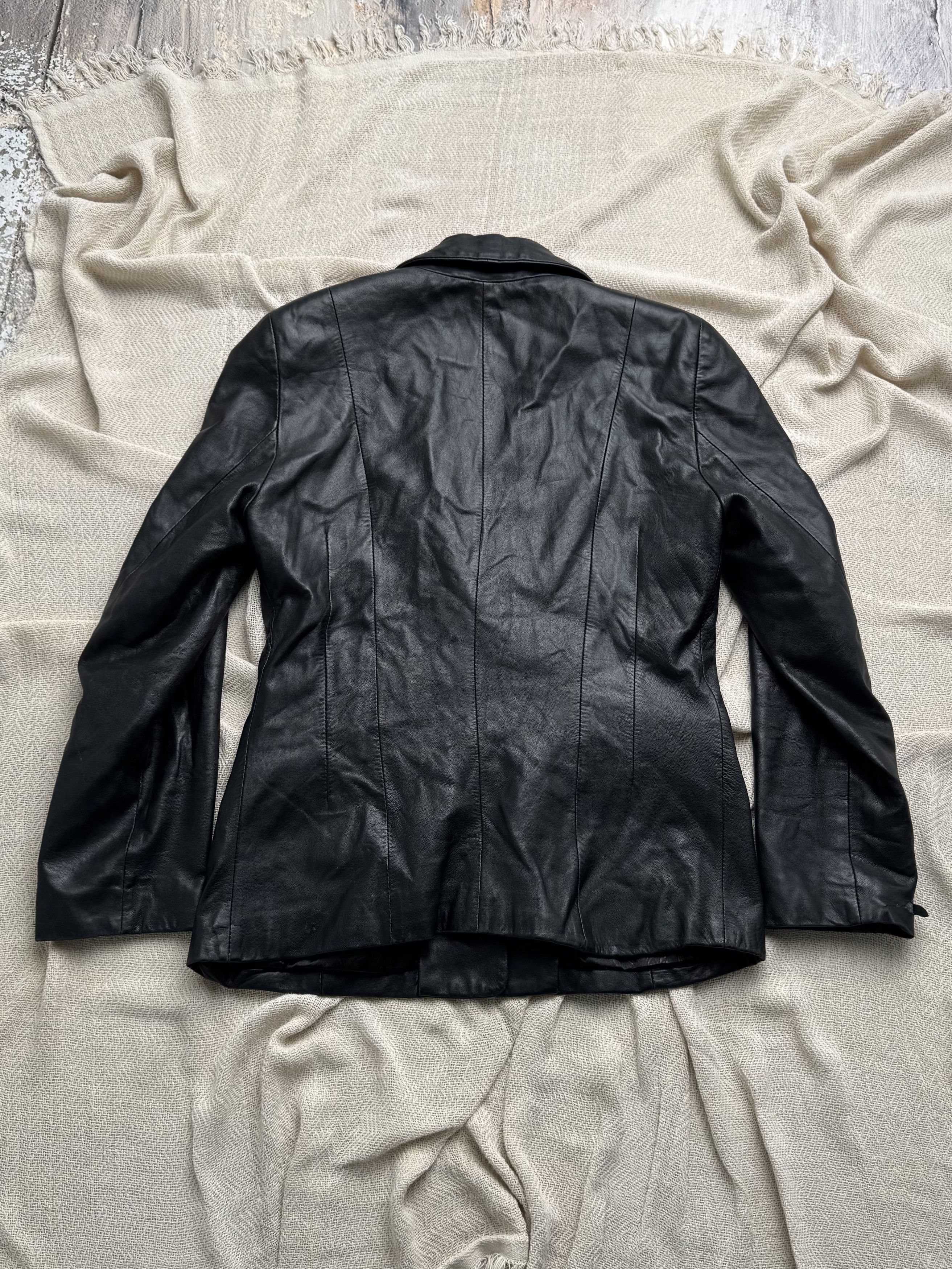 Vintage Vintage Leather Blazer Jacket Button Front Tailored Classic Size M / US 6-8 / IT 42-44 - 8 Thumbnail