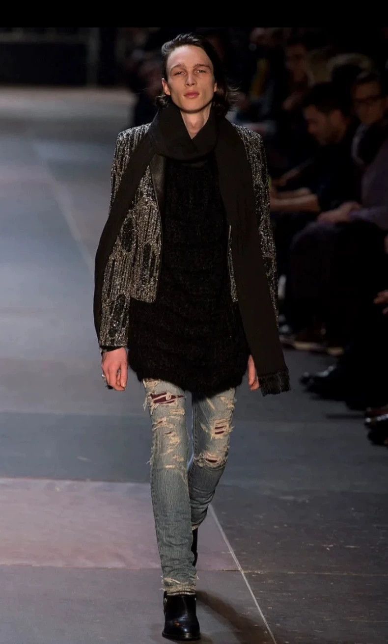 Saint Laurent Paris Saint Laurent Paris Saint Laurent Distressed Blue Denim Pa Size US 31 - 8 Thumbnail