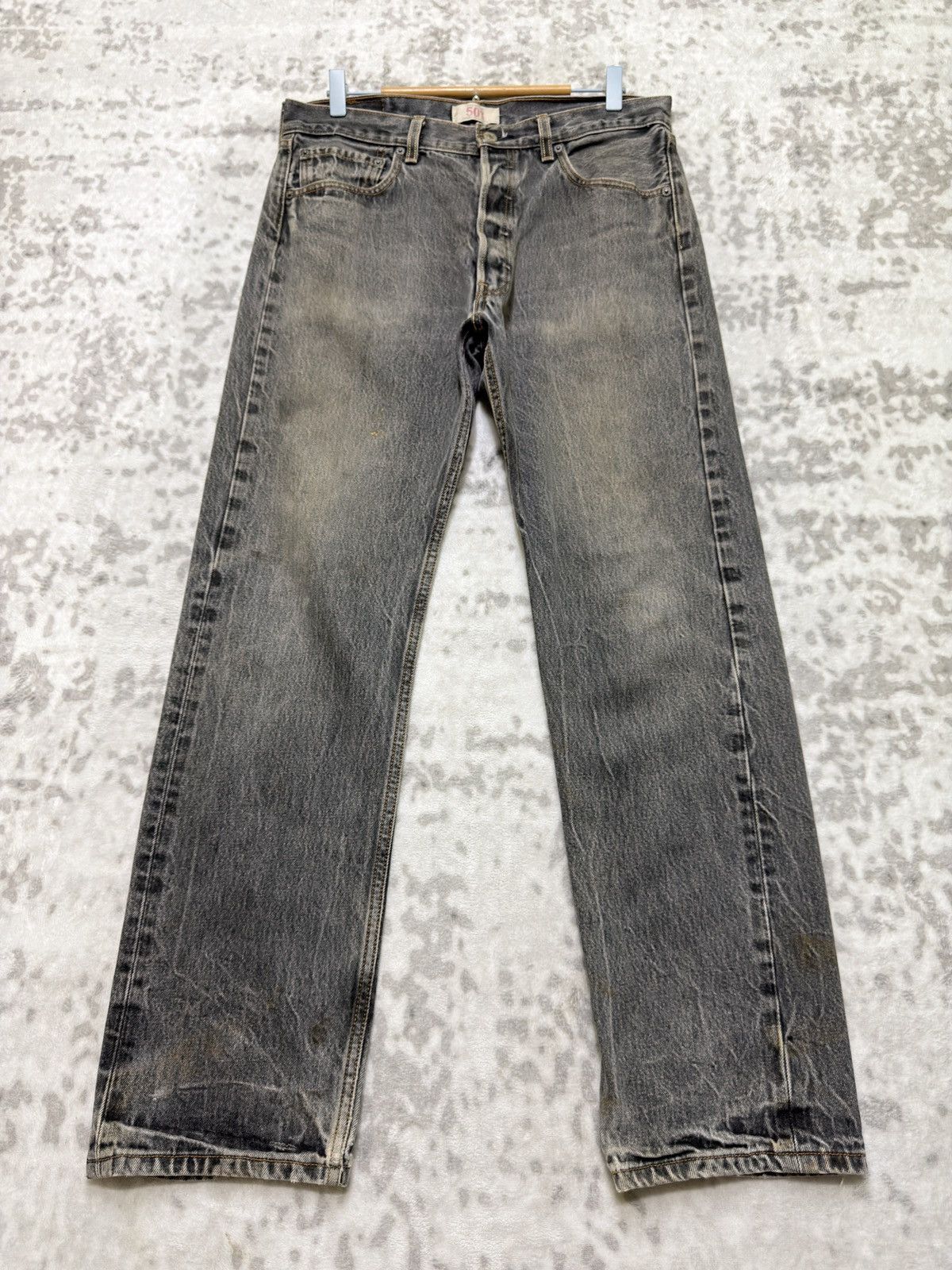 Levi's Vintage Levi’s 501 Straight Leg Faded Black Distressed Denim Size US 32 / EU 48 - 1 Thumbnail