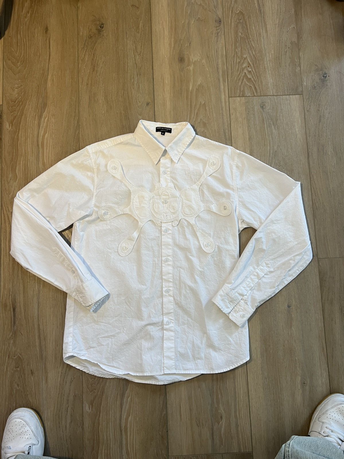 image of Happy99 Angel99 Button Up White, Men's (Size Medium)