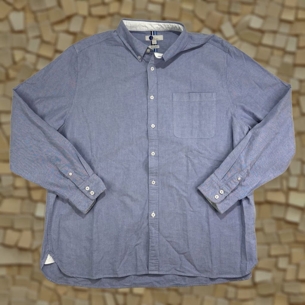 Boden Boden Mens 3XL Shirt Cotton Blue Casual Regular Fit Button Up Long Sleeve Size US XXL / EU 58 / 5 - 1 Thumbnail