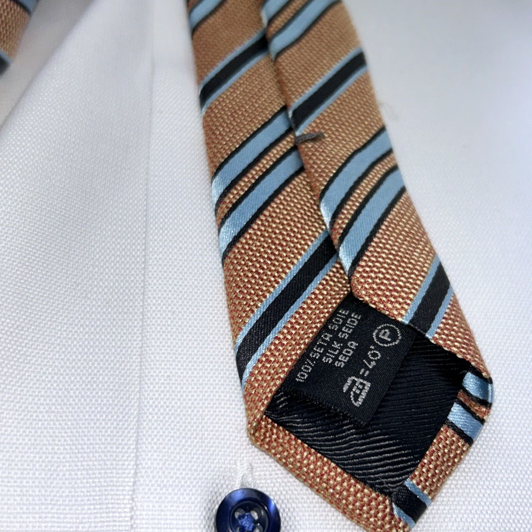 Ermenegildo Zegna Ermenegildo Zegna Italian Silk Tie Rare Color Combo Striped Design Size ONE SIZE - 3 Thumbnail