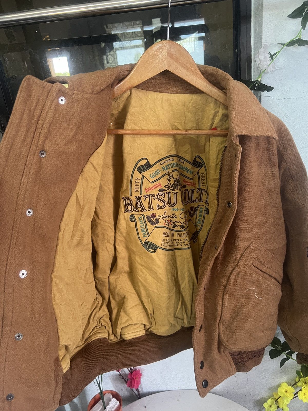 Japanese Brand Vintage BRAND BATSU CO LTD VARSITY JACKET Size US M / EU 48-50 / 2 - 2 Thumbnail