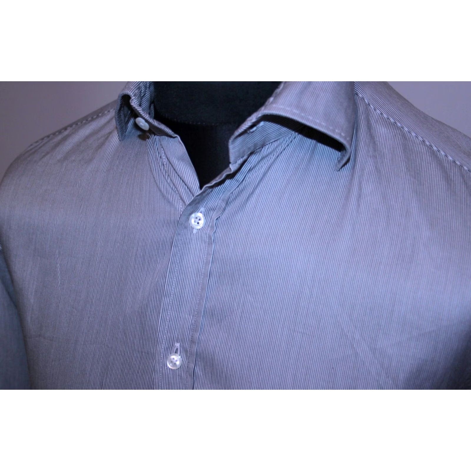 Vintage Stenstroms Slimline Shirt Grey Size 38 Mens Size US M / EU 48-50 / 2 - 2 Thumbnail