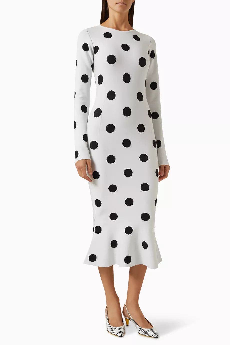 Marni o1y1025 Midi Dress in White/Black Size M / US 6-8 / IT 42-44 - 1 Thumbnail
