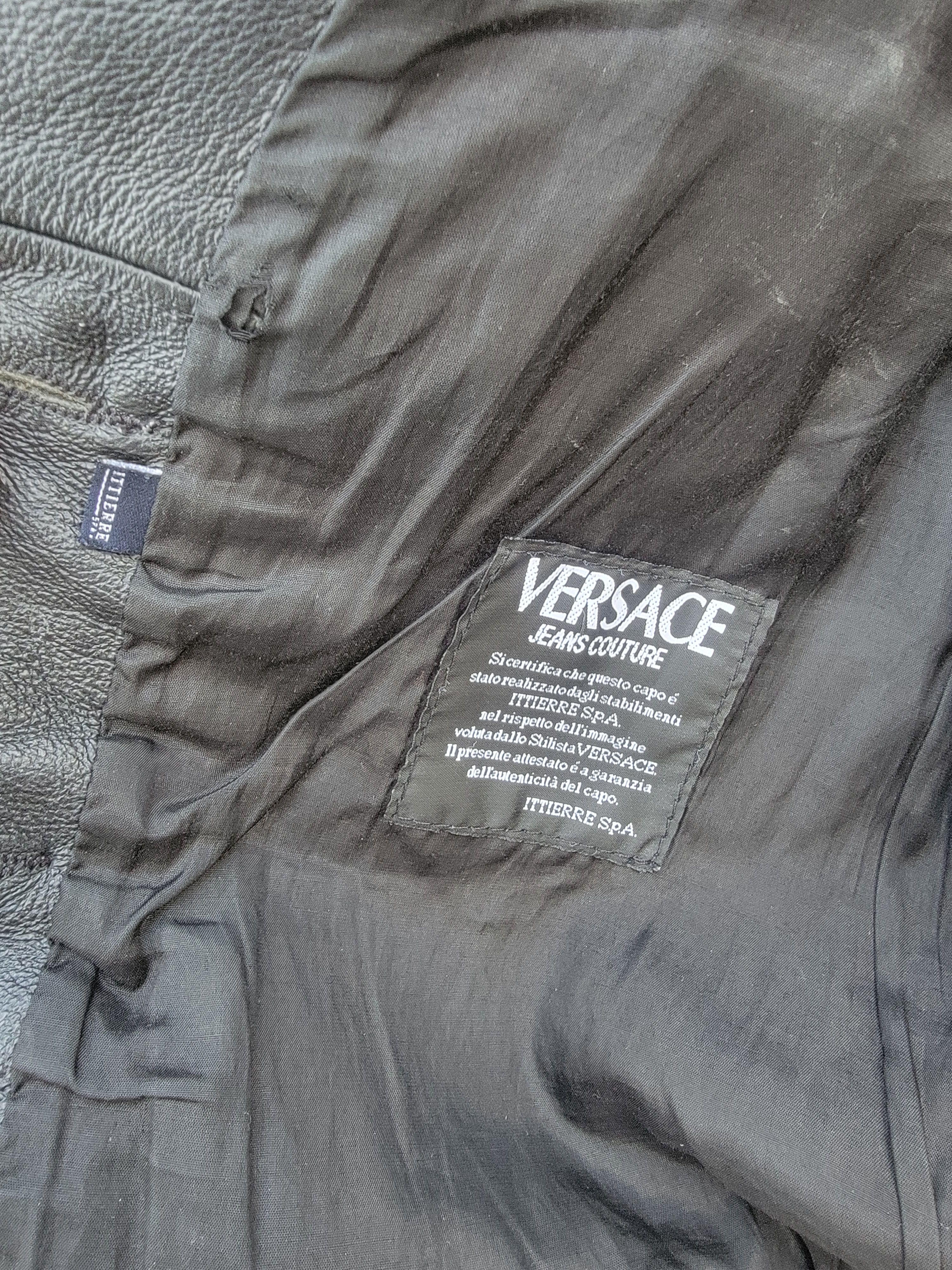 Versace Versace Jeans Couture 90s Leather Trucker Jacket Sz Sm Size S / US 4 / IT 40 - 7 Thumbnail