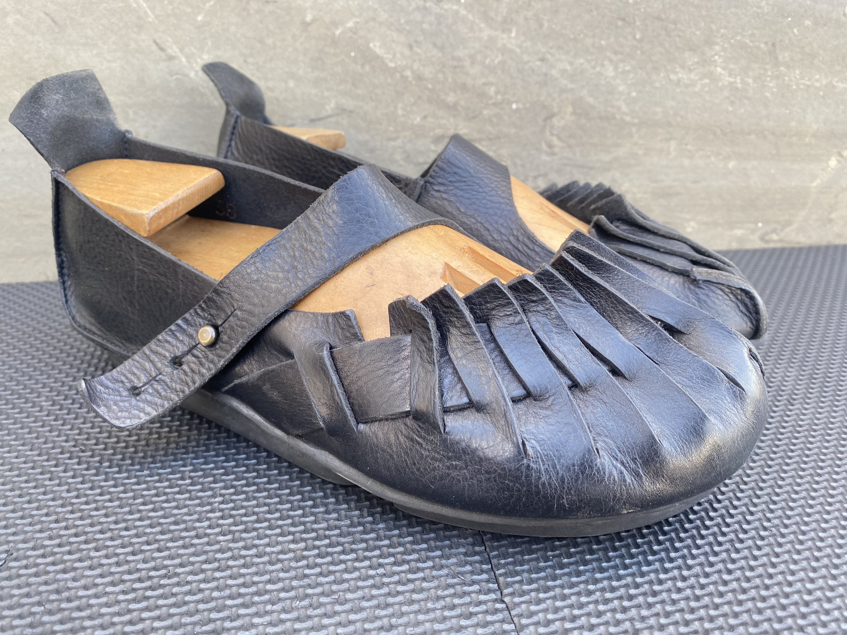Trippen Trippen Women's Leather Black Flats Maryjane Medieval Size US 8 / IT 38 - 5 Thumbnail