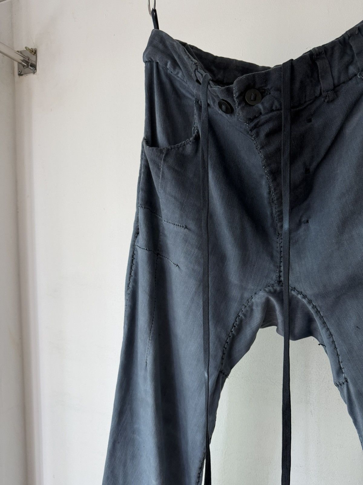 Boris Bidjan Saberi Boris Bidjan Saberi PH13 HS Handstitched Blue Pants Size US 34 / EU 50 - 4 Thumbnail