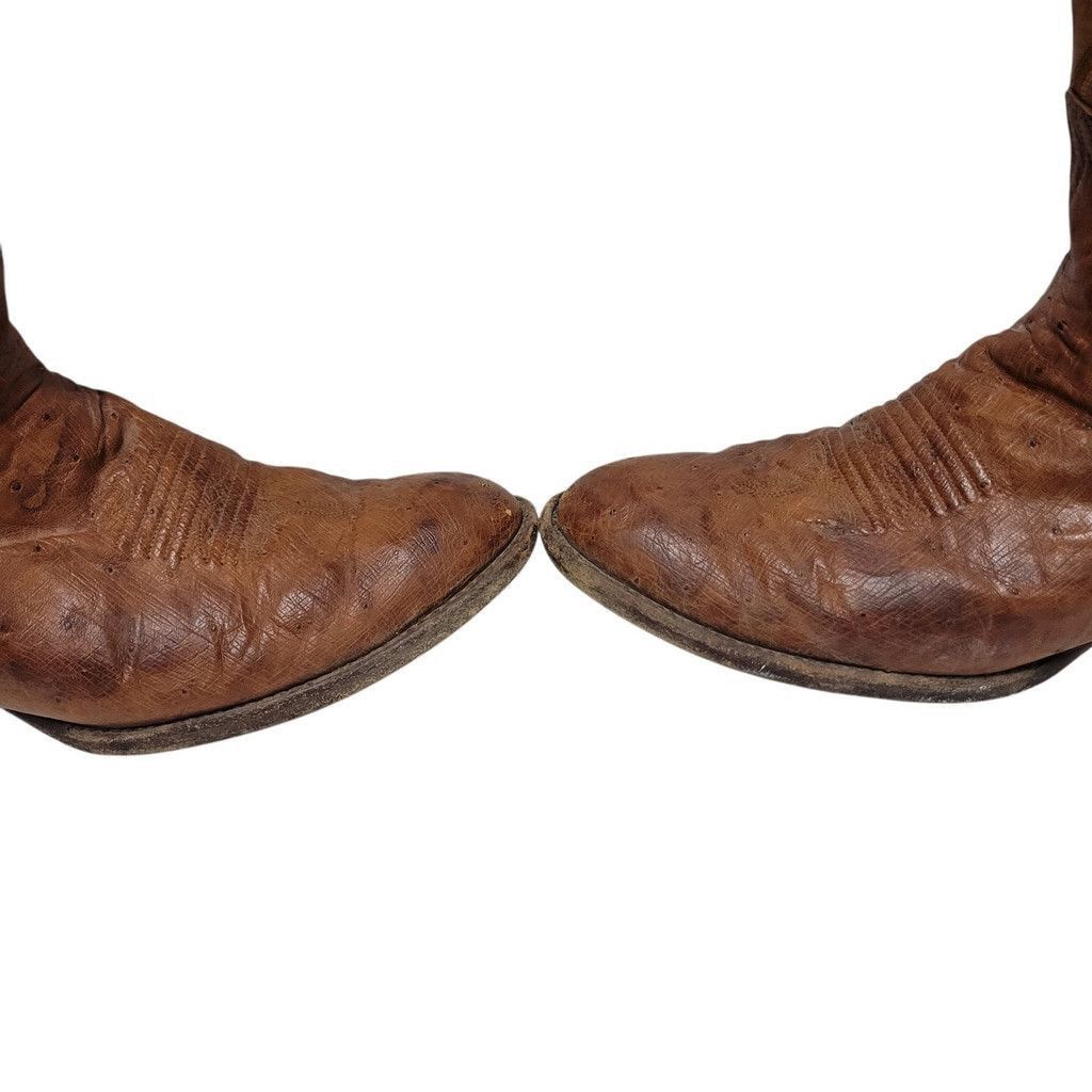 Ariat Ariat Brown Ostrich Leather Pointed Toe Boots 9D Men's Size US 9 / EU 42 - 8 Thumbnail