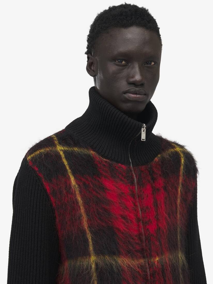Alexander McQueen o1srvl11e0226 McQueen Tartan Zipped Cardigan In Multicolor Size US L / EU 52-54 / 3 - 5 Thumbnail